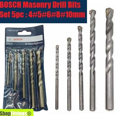 Bộ 3 Mũi Khoan Tường Bê Tông Bosch (6 8 10) Hoặc 5 Cái (4 5 6 8 10Mm)mm