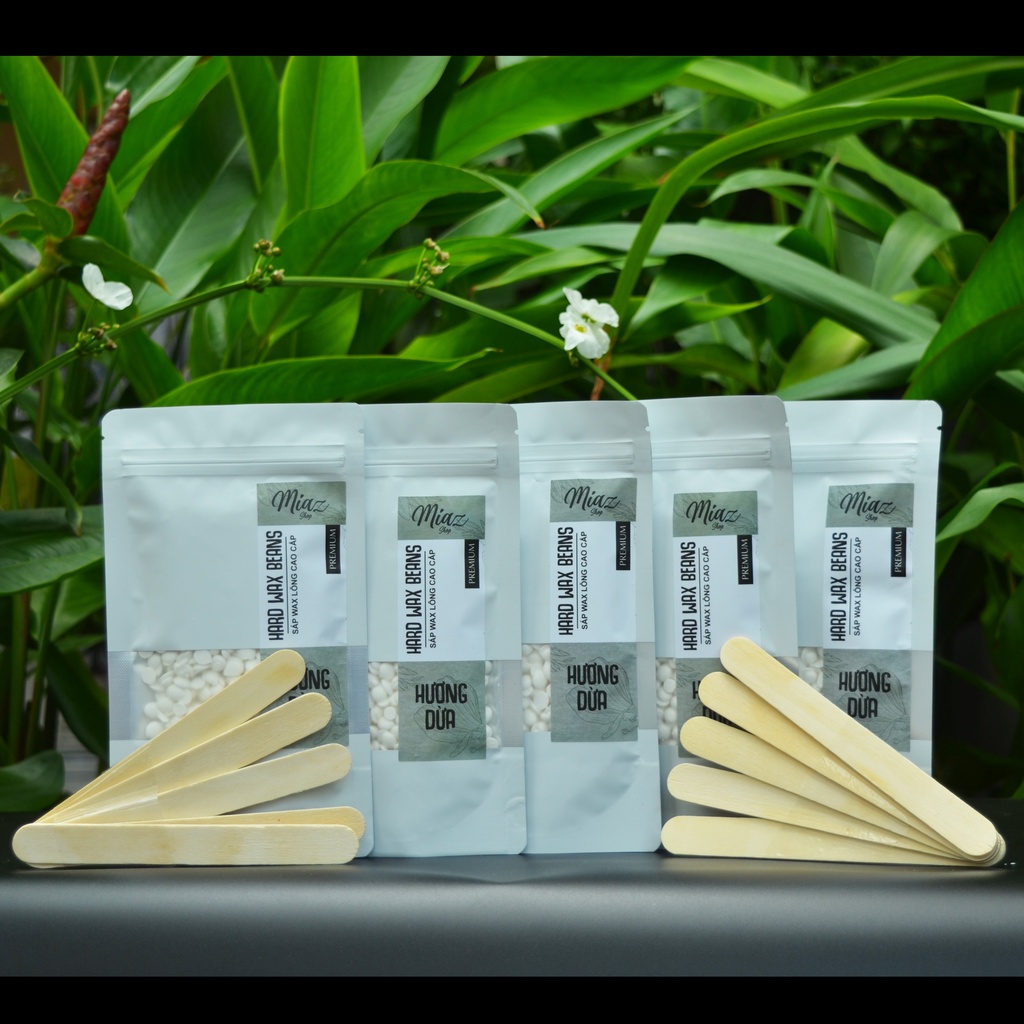 Sáp wax lông cao cấp premium Bịch chuẩn 100gr, hương dừa - ngọc trai - hoa nhài Tặng kèm que lấy sáp