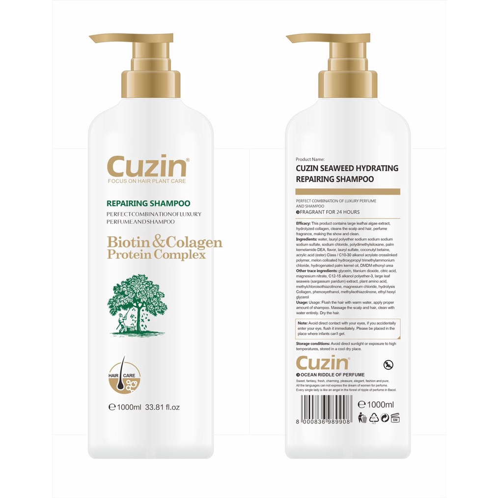 Cặp Gội Xả BIOTIN CUZIN Giảm Rụng Tóc  Siêu Mượt Lưu Hương Thơm Mùi Nước Hoa