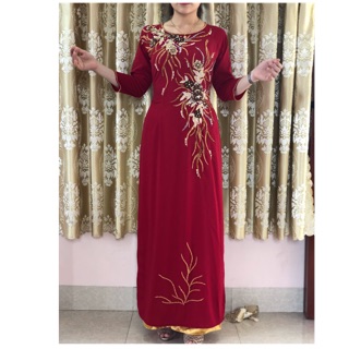 Áo dài đỏ đô💥FREESHIP 💥ÁO DÀI THIẾT KẾ SANG CHẢNH CHO QUÝ BÀ