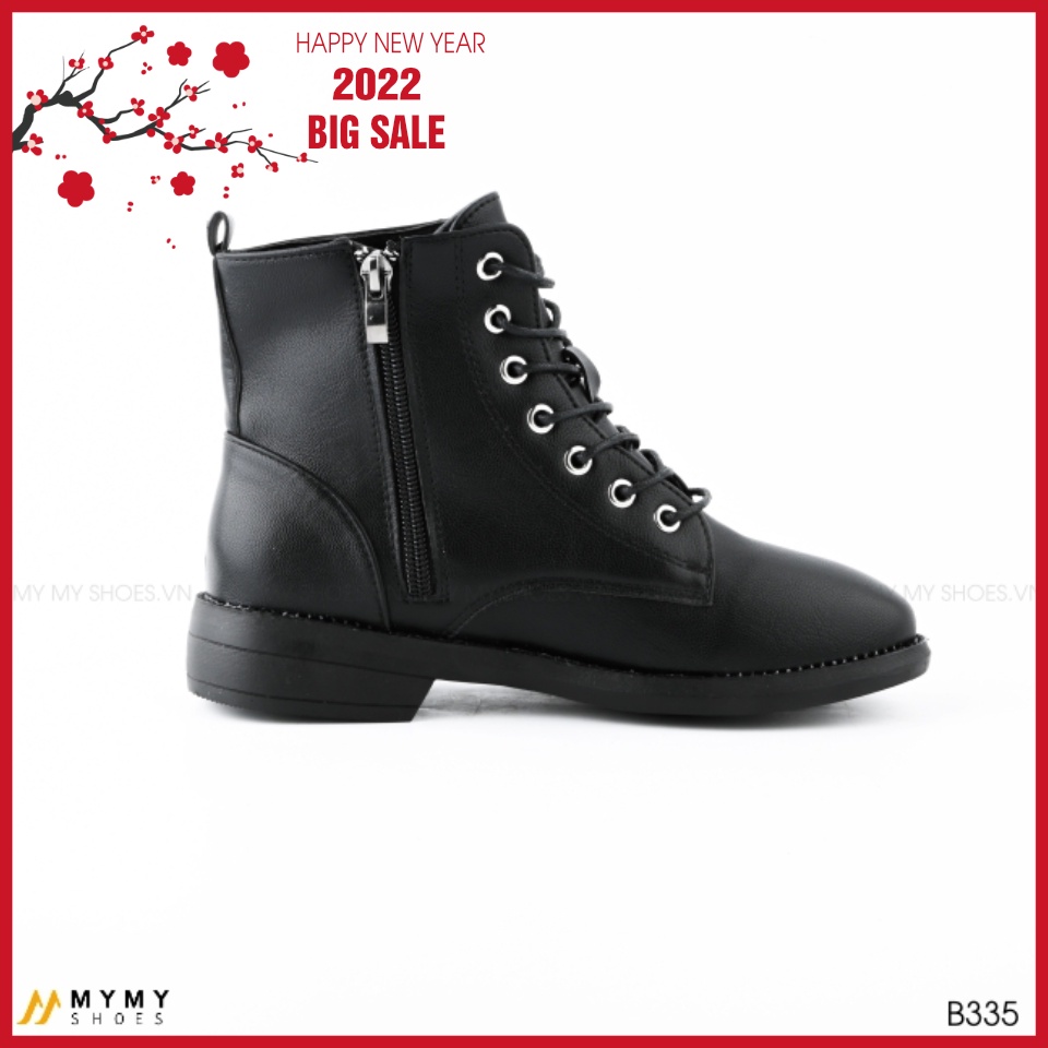 B335 Boot da lì buộc dây khóa cạnh quai cài 2p | WebRaoVat - webraovat.net.vn