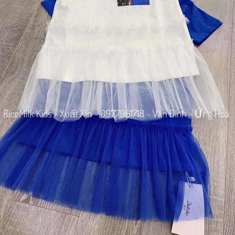 Váy Deesha cotton phối ren hình cô gái