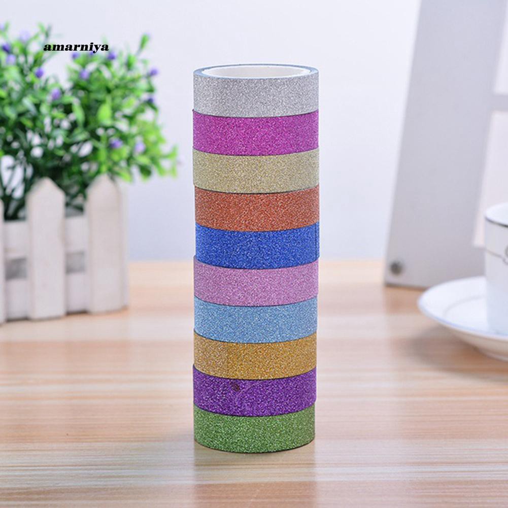 10 cuộn băng keo giấy trang trí thủ công 1.5cmx3m