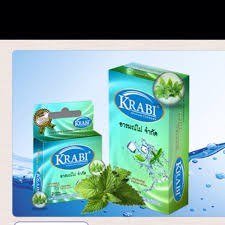 Bao cao su Krabi Siêu mỏng, Hương bạc hà – Ultrathin Cool Krabi Premium Condoms Hộp 12 chiếc