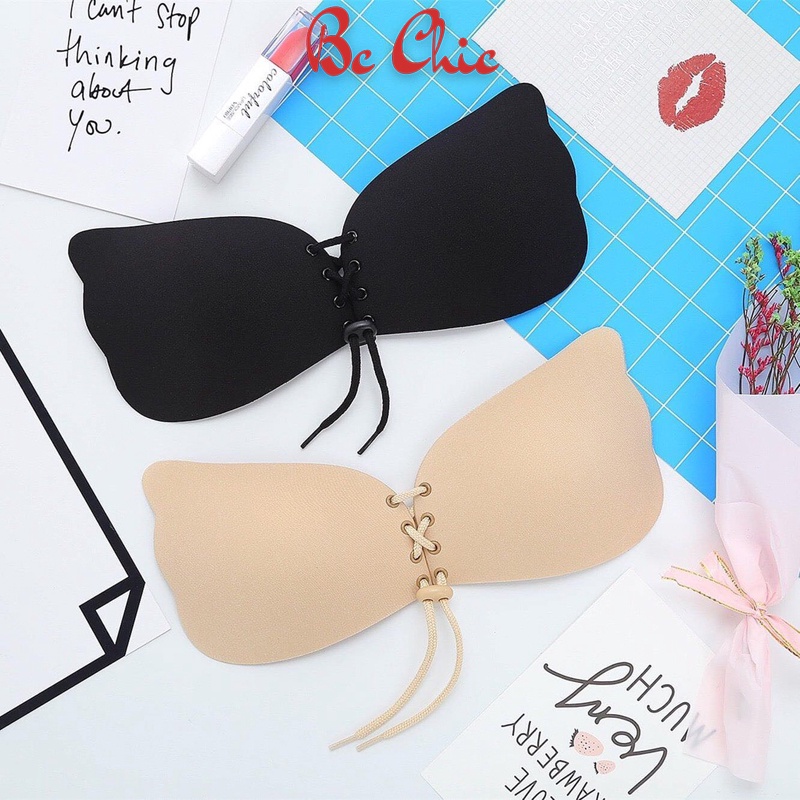 Miếng Dán Ngực Nữ Hình Cánh Tiên tạo khe siêu dính thiết kế dây rút MÃ P22 BC_CHIC LINGERIE