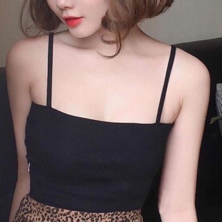 Áo 2 dây sợi bún ôm body, Áo hai dây nữ croptop dáng đẹp