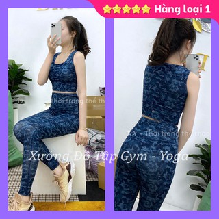 🌸 Hàng thiết kế - Cam kết ảnh thật 100% 🌸 SET TẬP Yoga, Gym, Aerobic - Set tập gym Rằn ri lưng kín