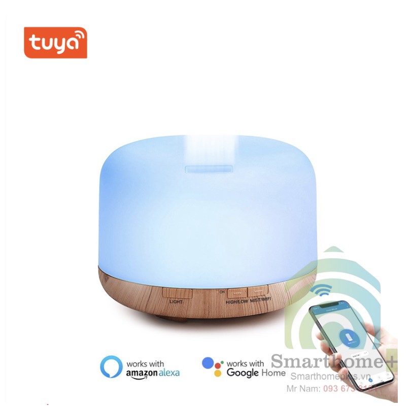 Máy Phun Sương Tạo Ẩm Tích Hợp Đèn Ngủ Đổi Màu RGB Wifi Tuya SHP-Hum1