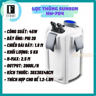 Lọc thùng sunsun hw-704a cho bể cá, bể thủy sinh