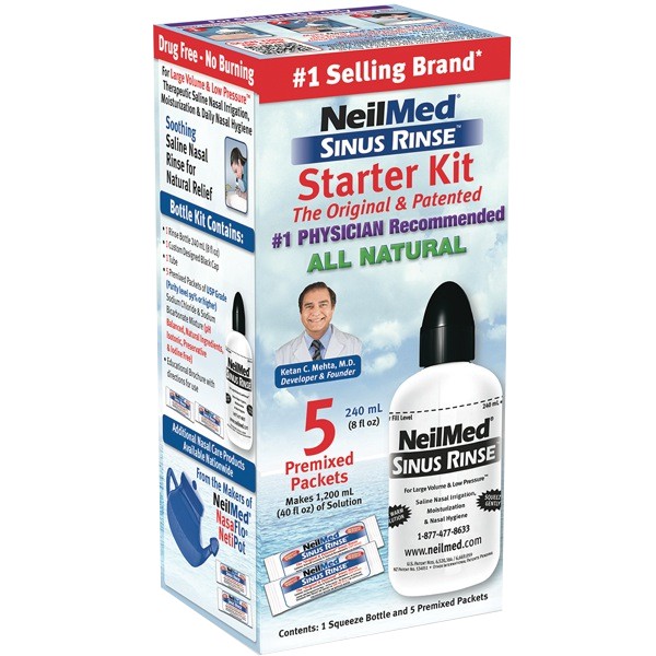 Set Bình rửa mũi Neilmed - Dành cho người lớn (Sinus Rinse - Starter Kit) - Bình + 5 gói