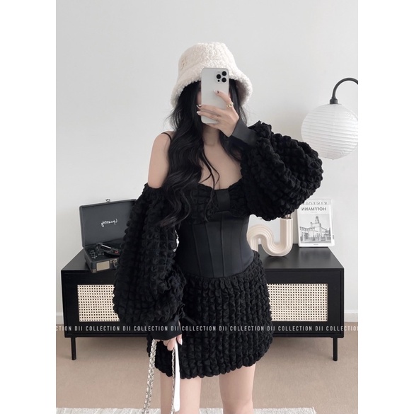 DII COLLECTION - Đầm thiết kế corset nơ xốp trễ vai