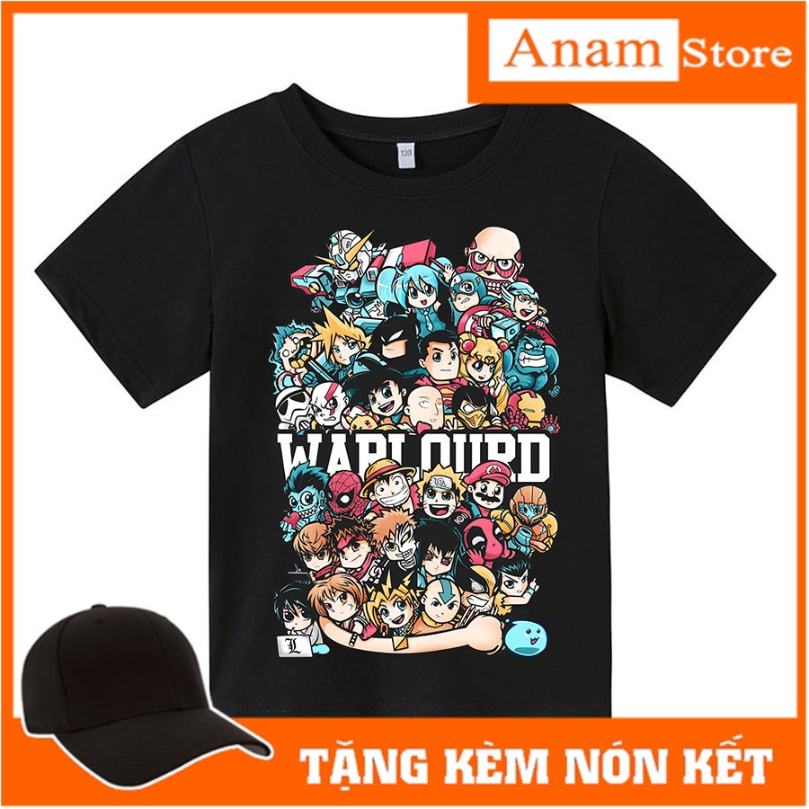 Áo thun cho bé siêu anh hùng chibi , 4 màu, có size người lớn, Anam Store