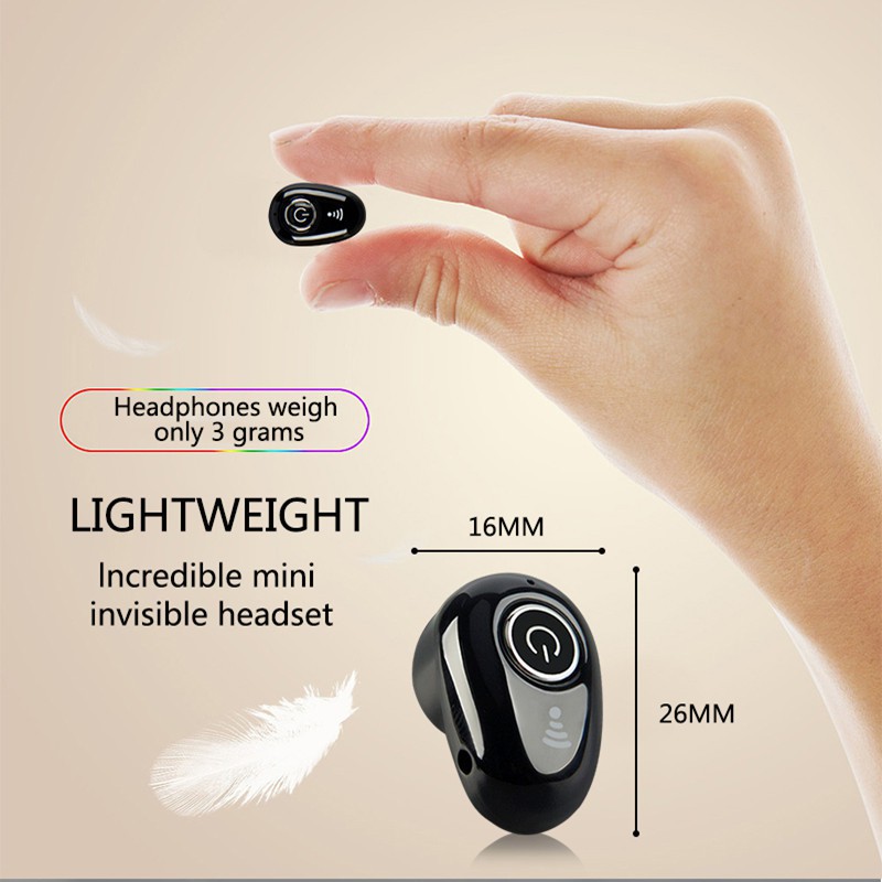 S650 Mini Earphone Wireless Bluetooth V4.1 Invisible Headphone TWS Headset With Microphone
