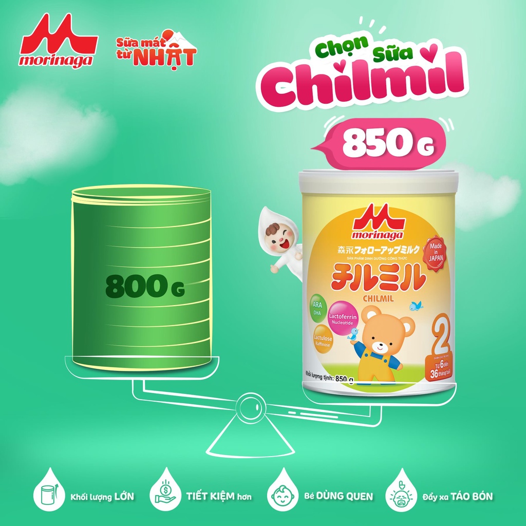 Sữa Morinaga Số 1, Số 2, Số 3 - 320gr và 850gr ,