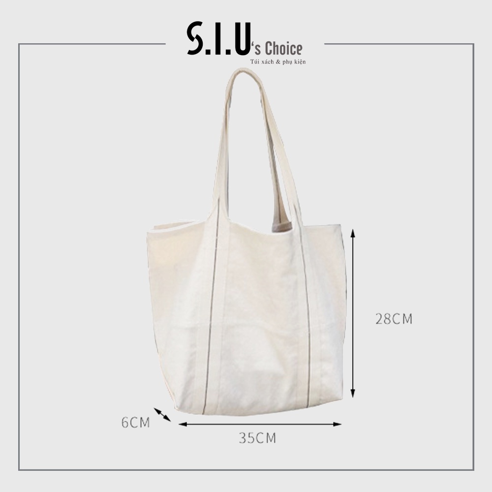 TÚI tole nữ vải canvas cao cấp dày dặn đeo vai đeo chéo túi xách nữ basic phong cách Hàn Quốc Siu's Choice- SIUBB11