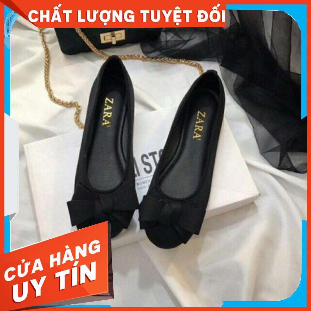 [ẢNH THẬT] [FORM RỘNG] Giầy búp bê nữ đính nơ dễ thương xinh xắn cực kì êm chân