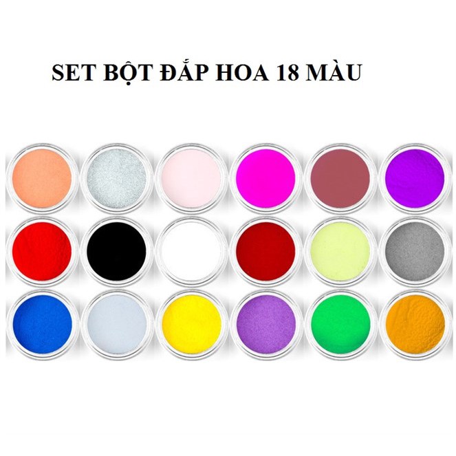 Set Bột Đắp Hoa 18 Màu