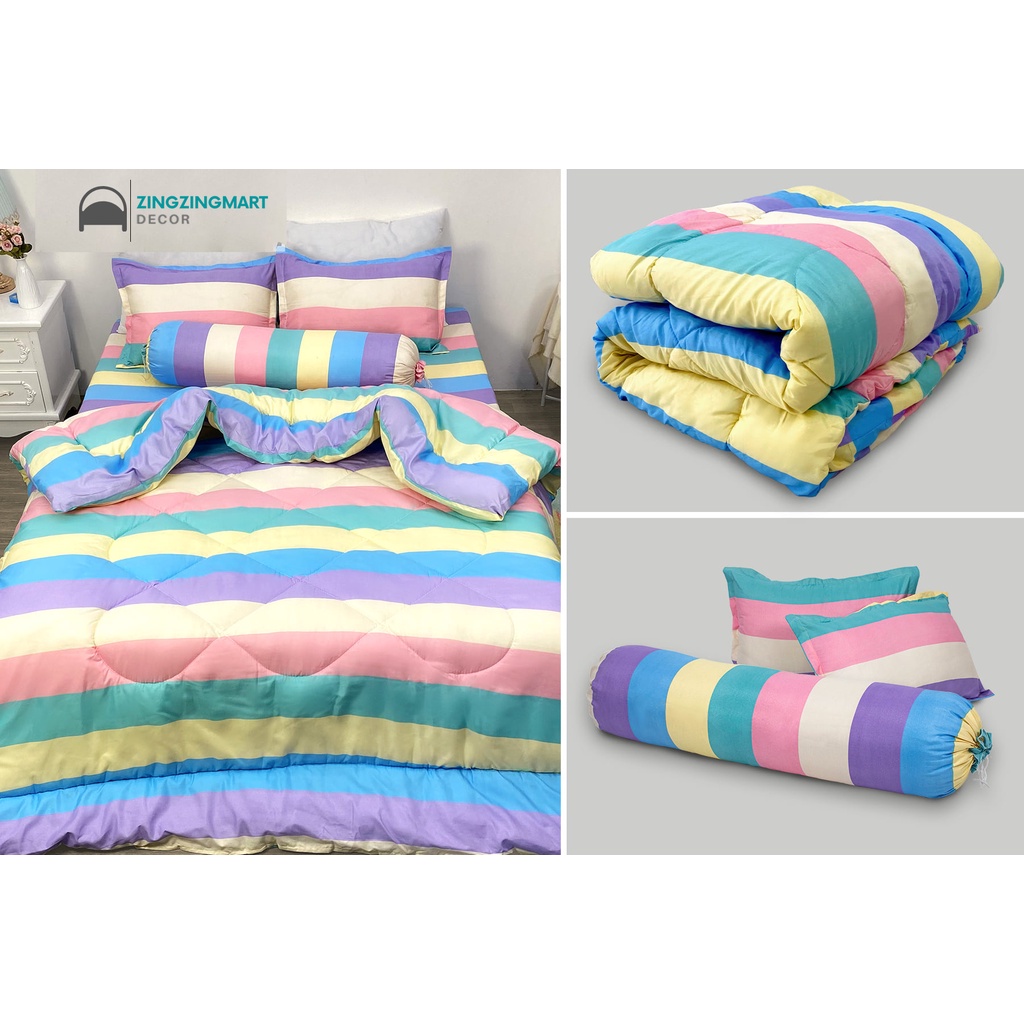Bộ chăn ga gối 5 món - CHĂN PHAO, GA, VỎ GỐI, VỎ ÔM - Chất liệu Poly cotton cao cấp - Ga gối NguyetBedding | BigBuy360 - bigbuy360.vn
