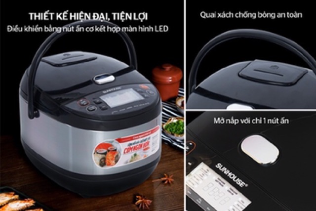 NỒI CƠM ĐIỆN TỬ 1.8 L SUNHOUSE SHD8907B *