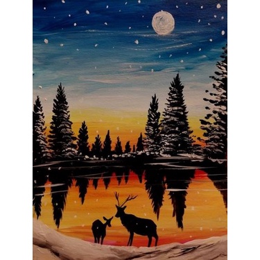 Bộ Tranh Đính Đá 5d Họa Tiết Hoàng Hôn Độc Đáo Kích Thước 30x40cm Diy Dùng Trang Trí Nhà Cửa