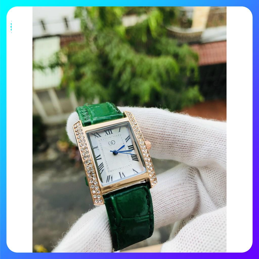 Đồng hồ nữ dây da GUQI quyến rũ đồng hồ nữ mặt vuông đính đá dây da chính hãng chống nước Luxury Fashion | BigBuy360 - bigbuy360.vn