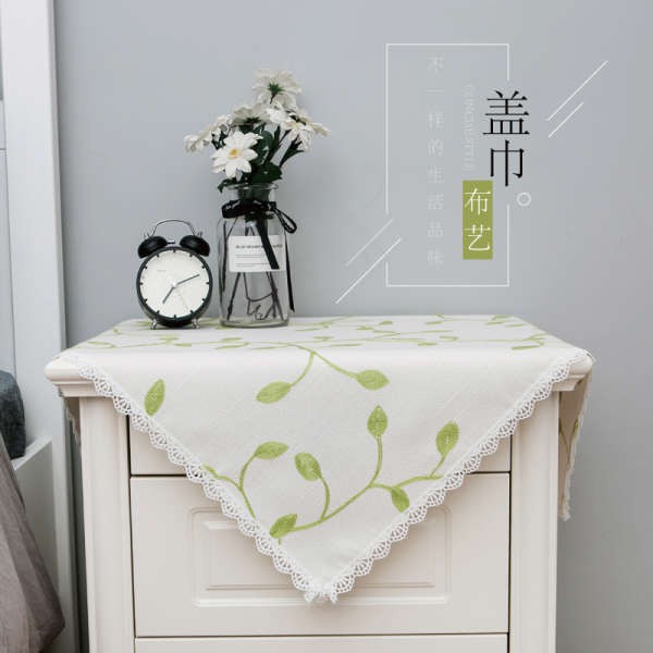 Tấm Vải Cotton Phủ Máy Giặt / Bàn Máy Tính / Tủ Lạnh / Tv Chống Bụi Bẩn In Hoa Có Túi Đựng Đồ Dùng Tiện Dụng Ốp