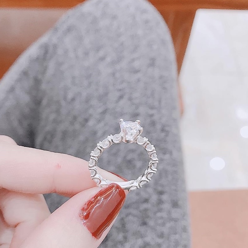 Nhẫn nữ bạc ta đính full đá siêu sang chảnh - Vàng bạc Khải Khải