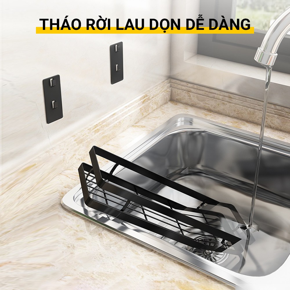 Kệ gia vị Inox dán tường 30/40/50cm gạch men Kệ để đồ nhà tắm, nhà bếp kèm keo dán và đinh ốc | BigBuy360 - bigbuy360.vn