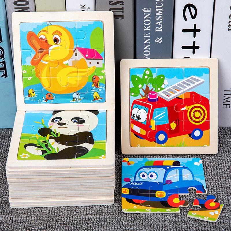 Combo 10 Tranh Ghép gỗ 9 mảnh nhiều chủ đề cho bé