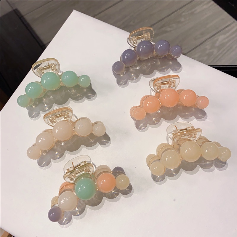 Kẹp Tóc Càng Cua Đính Ngọc Trai Acrylic 2022 Kiểu Hàn Quốc Thời Trang Cho Nữ