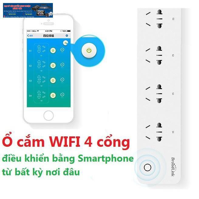 Ổ cắm điều khiển từ xa wifi Broadlink MP1 4 cổng - 2500W