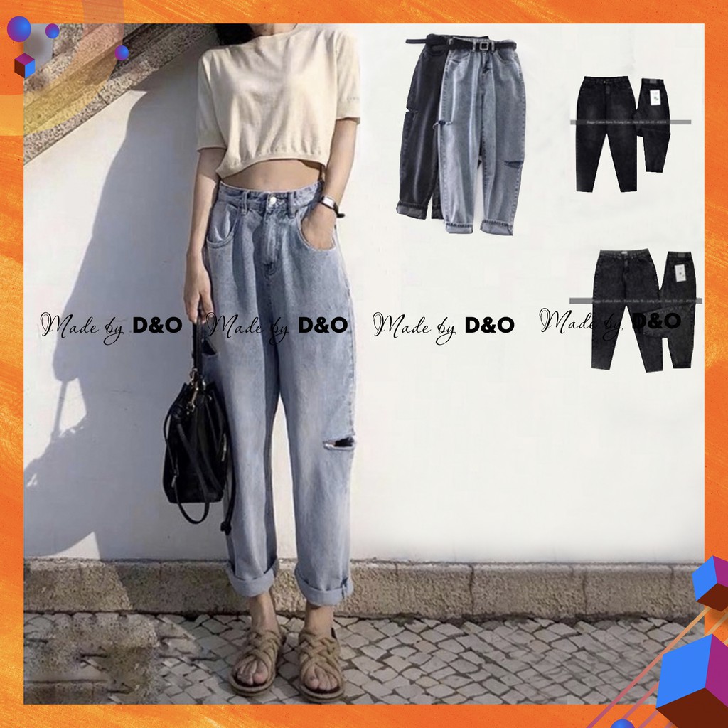 [Size 30~36] Quần Baggy Rách 2 Sườn Sole Cá Tính - Lưng Cao Trên Rốn , Form To Dài Không Giãn