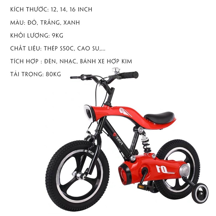 Xe đạp TopKids Dành Cho Trẻ Em Cao Cấp, Xe Đạp Thể Dục Thể Thao Dành Cho Các Bé