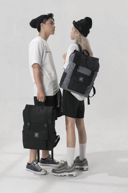 [Hàng Hiệu] Balo Khoá Gài Phối Màu Thời Trang Vải Canvas Cao Cấp BUMB BACKPACK  - Chống Nước Có Ngăn Lap Tote Talk