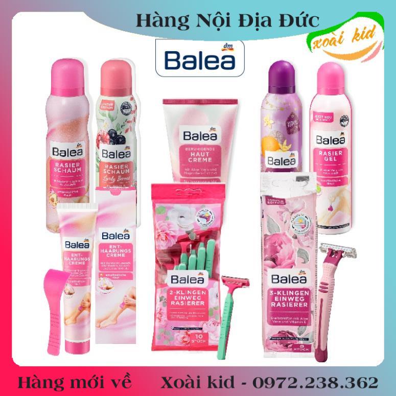 Kem dưỡng da sau cạo wax lông, bọt cạo lông và set dao cạo Balea Đức- Nội địa Đức Đủ Bill