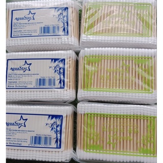 [Combo 6 gói] Tăm Bông ráy tai thân gỗ AquaStar 200 cây/gói