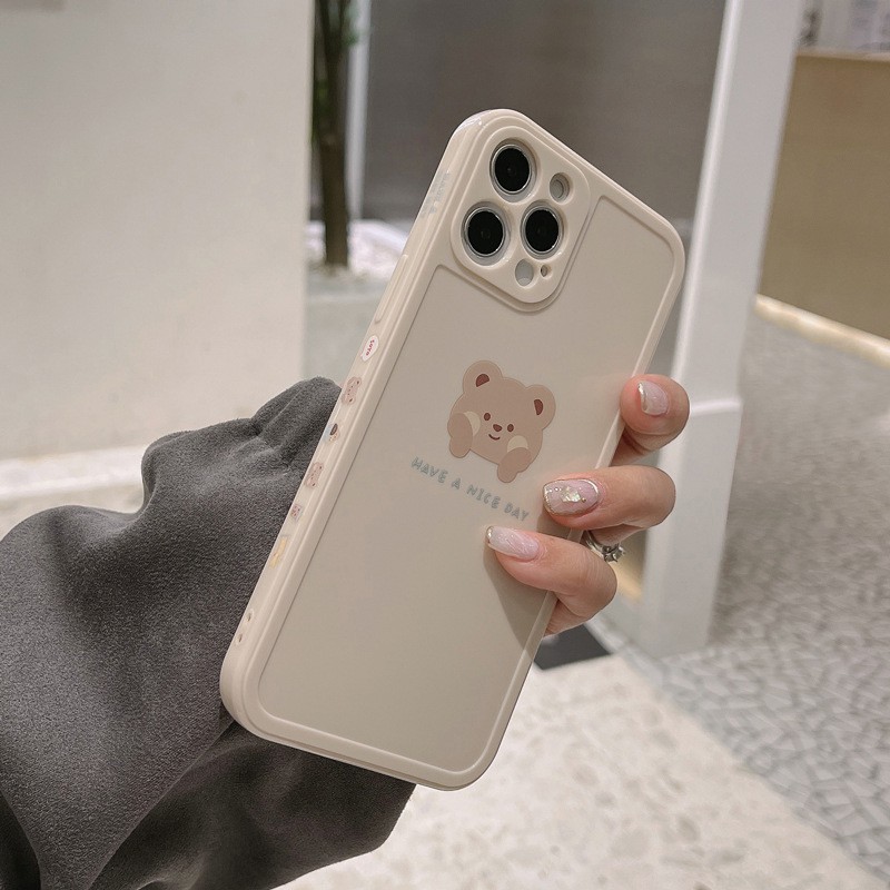 AoxingỐp Điện Thoại TPU Mềm Họa Tiết Gấu Đáng Yêu Cho IPhone 7 / 8 SE 2020 7P / 8Plus X XS XR 11 12 Mini Pro Max