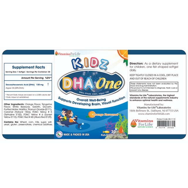 DHA Cho Bé Kidz DHA One Vitamin For Life Giúp Bé Thông Minh, Mắt Sáng Tinh Anh Hộp 30-60 Viên