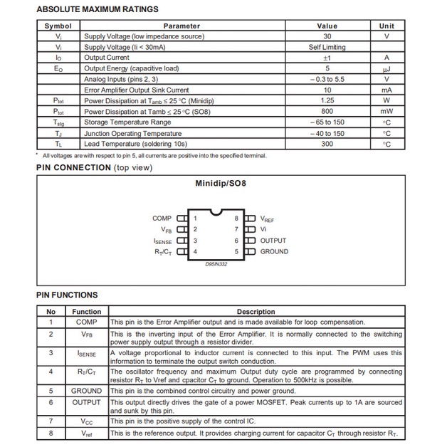 Linh kiện UC3842B SMD SOP08