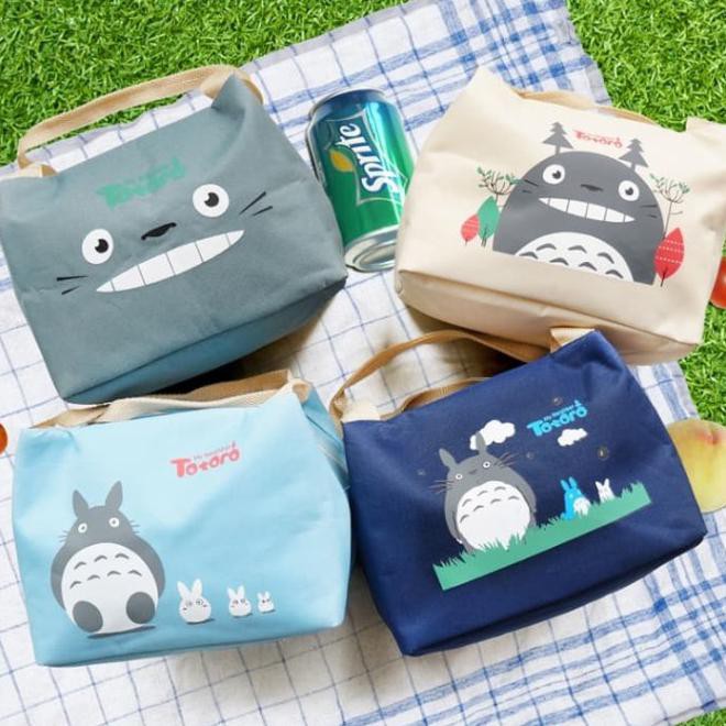 Túi Đựng Hộp Cơm Trưa Giữ Nhiệt Xf3K Totoro Màu Xám Nhạt