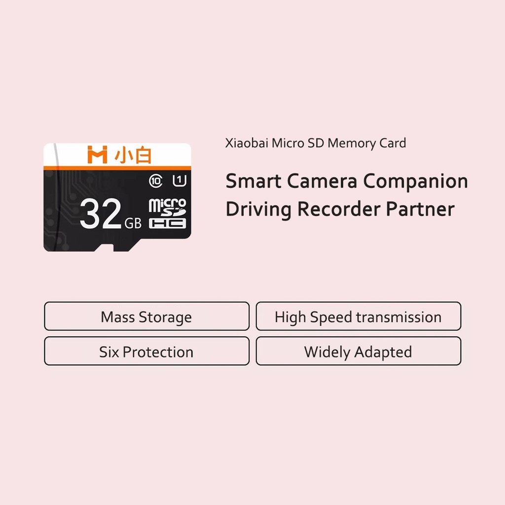 Xiaomi Youpin Thẻ nhớ Micro SD XIAOBAI dùng cho Laptop 32GB truyền dữ liệu 95mb/s - 100mb/s