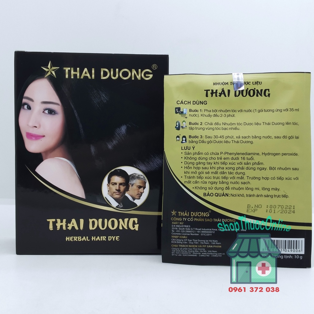 Nhuộm tóc dược liệu Thái Dương màu đen