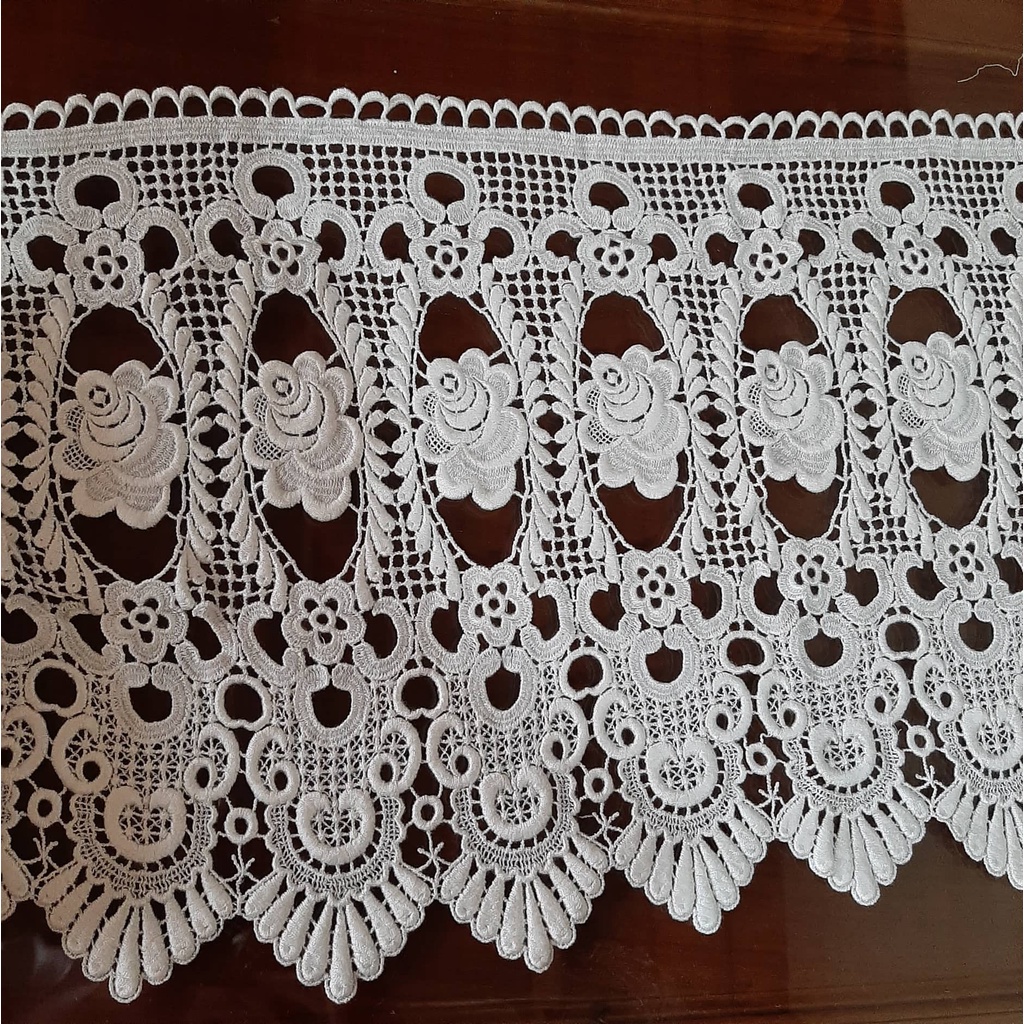 Ren viền cotton trang trí, hanmade bản to 35cm -43cm ,ren lưới may đồ,chất đẹp, mềm mại.Phụ liệu may Hiếu Đăng