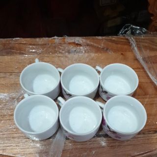Bộ ly nước (6ly) sứ trắng cao 4cm