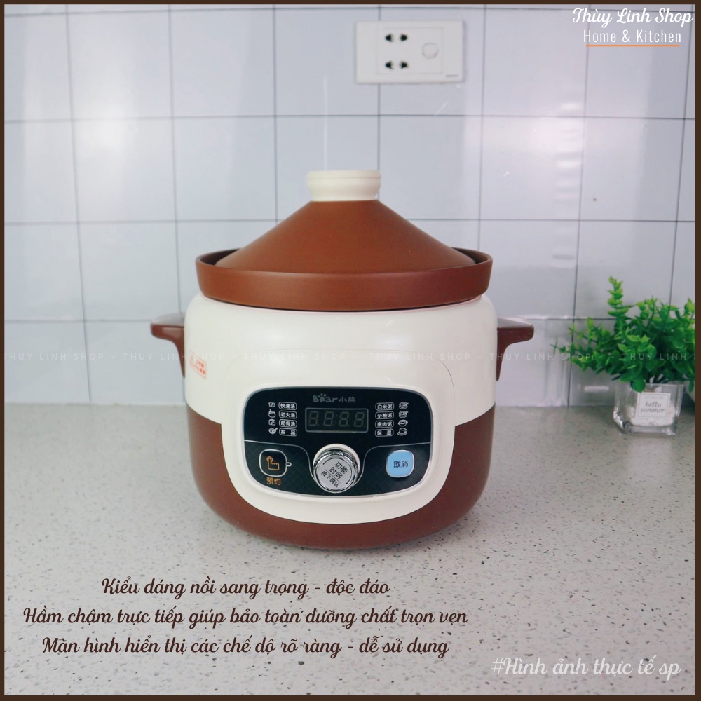 NỒI HẦM ĐA NĂNG BEAR 4L LÕI TỬ SA TƯ NHIÊN CAO CẤP