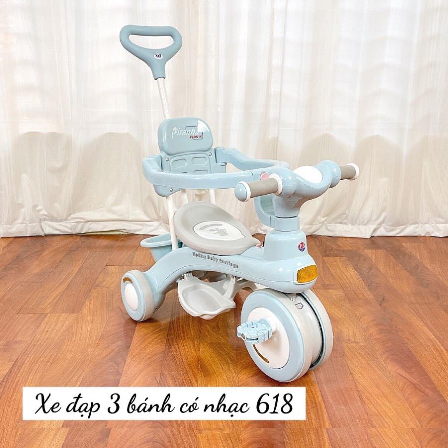 Xe đạp ba bánh cho bé từ 1 đến 3 tuổi có cần đẩy phát nhạc sinh động
