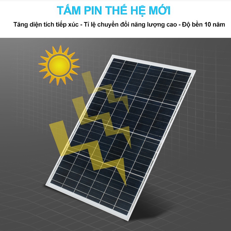 Đèn Năng Lượng Mặt Trời Sân Vườn,Đèn Đường Bàn Chải 200W,300W Có Điều Khiển Từ Xa, Chống Nước IP67