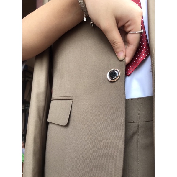 [ Hot ] Bộ Vest Nam Vàng Kem Thiết Kế Cao Cấp