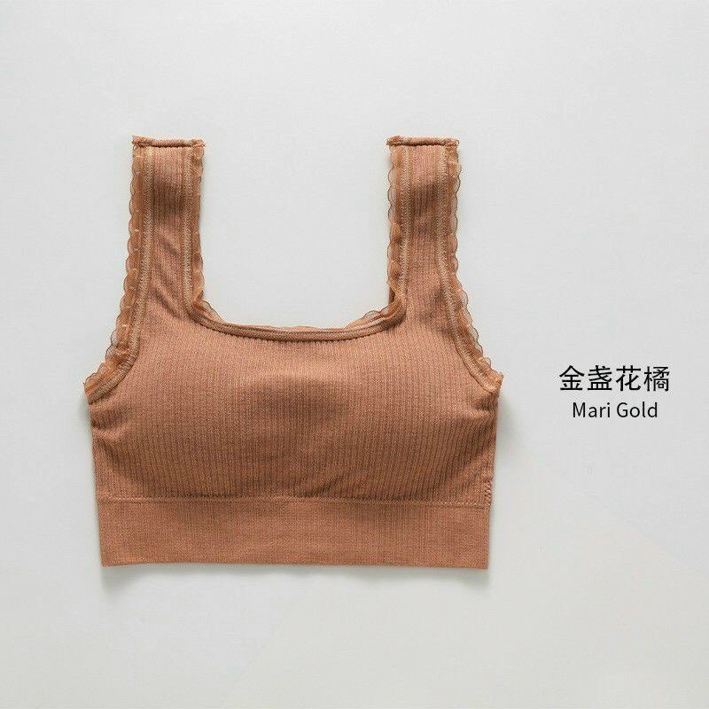 Áo bra nữ cổ vuông hở lưng chữ U hai dây ren dễ thương Mã1535