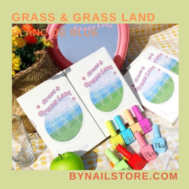 [Blanc dé blue] Bộ sản phẩm sơn gel cao cấp Hàn Quốc mùa hè collection summer Grass Land (8pcs)
